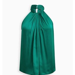 NWT Torrid Satin Knot Front High Neck Tank Size 1 💚💚